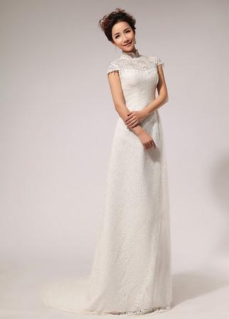 mandarin collar wedding dress
