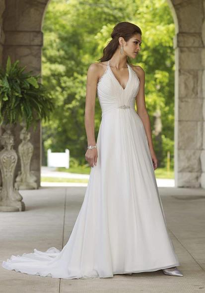 casual halter wedding dresses