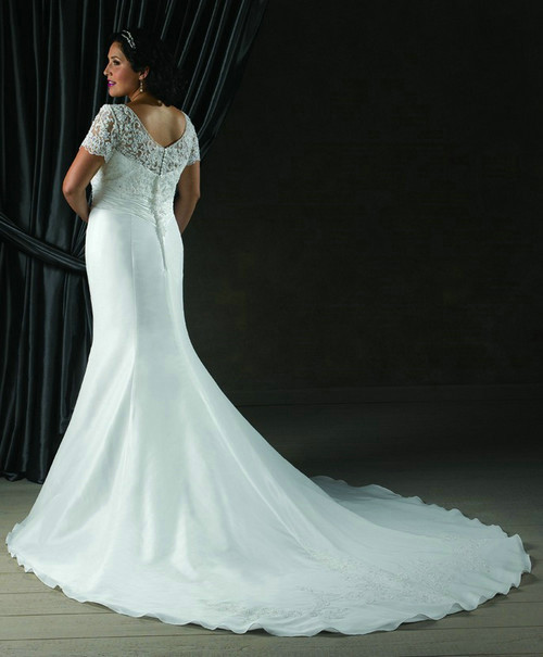 Elegant Mermaid Style Plus Size Wedding Dress, Satin ...