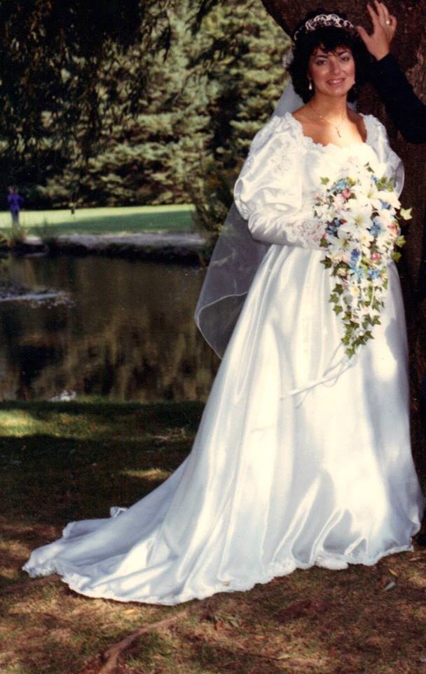 Elegant Snow White Satin Bridal Gown