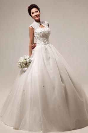 mandarin collar wedding dress
