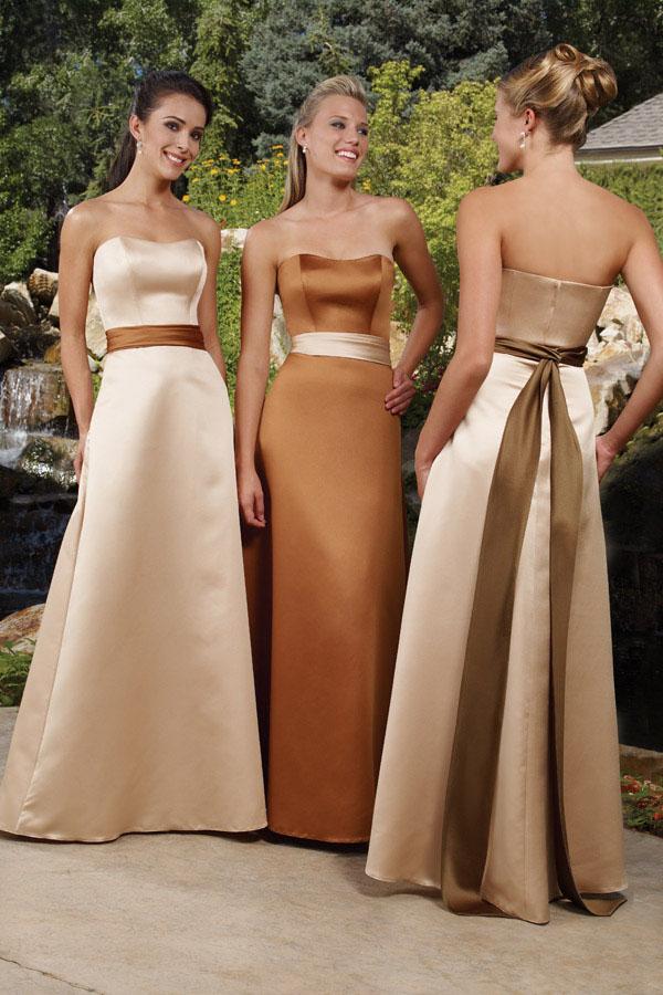 Long Burnt Orange Fall Bridesmaid Dresses
