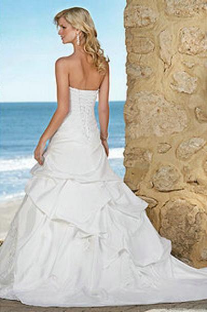 Strapless Satin and Lace Ballgown, flattering and feminine, free delivery
