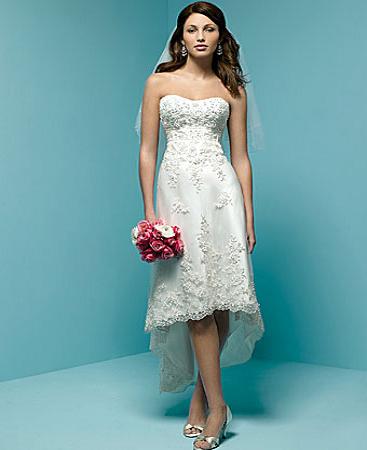 Princess Line Tea Length Dress Stylish Hi Low Hemline Free Shipping